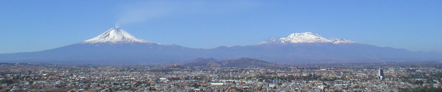 Popocatepetl e Iztaccihuatl desde Puebla. I.G.P.