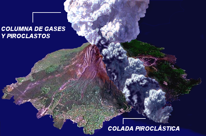 Erupción pliniana del volcán Mayón