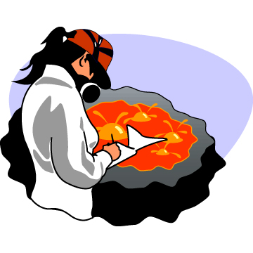 Pasa el ratón y verás a un volcanólogo tomando muestras de gas en las fumarolas del Teide